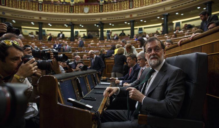 Mariano Rajoy durante el debate de la moción de censura.