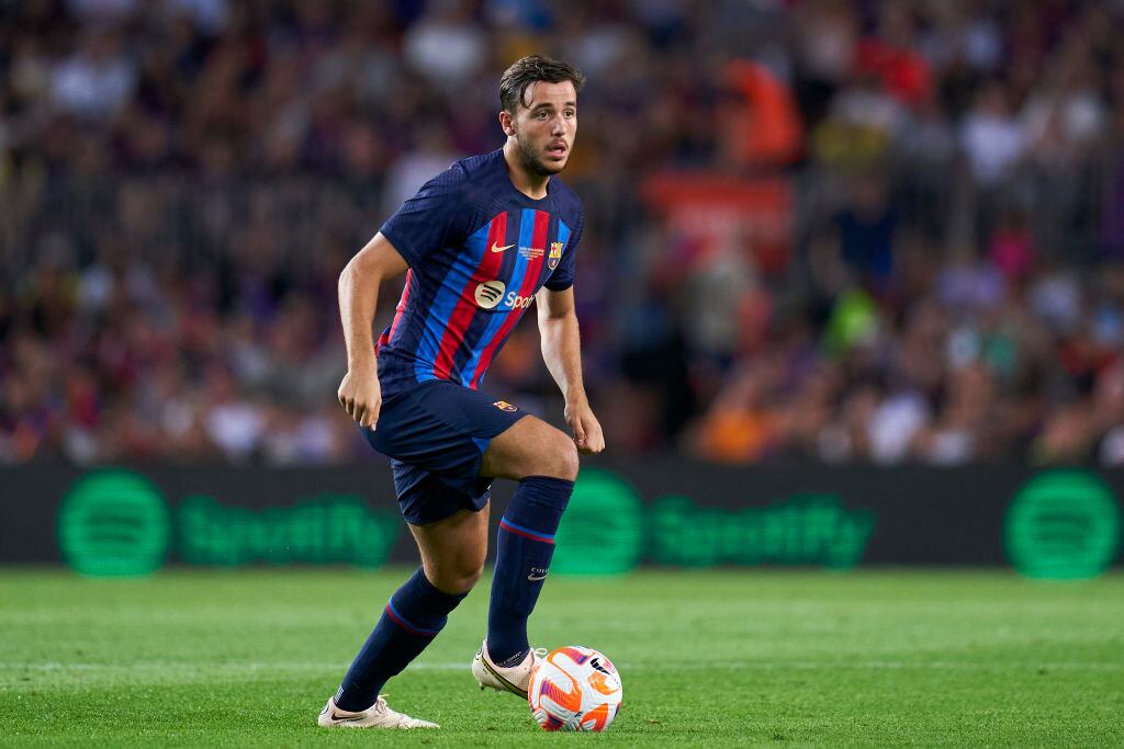 BARCELONA, SPAIN - AUGUST 07: Nico Gonzalez of FC Barcelona in action during the Joan Gamper Trophy match between FC Barcelona and Pumas UNAM at Camp Nou on August 07, 2022 in Barcelona, Spain. (Photo by Pedro Salado/Quality Sport Images/Getty Images)