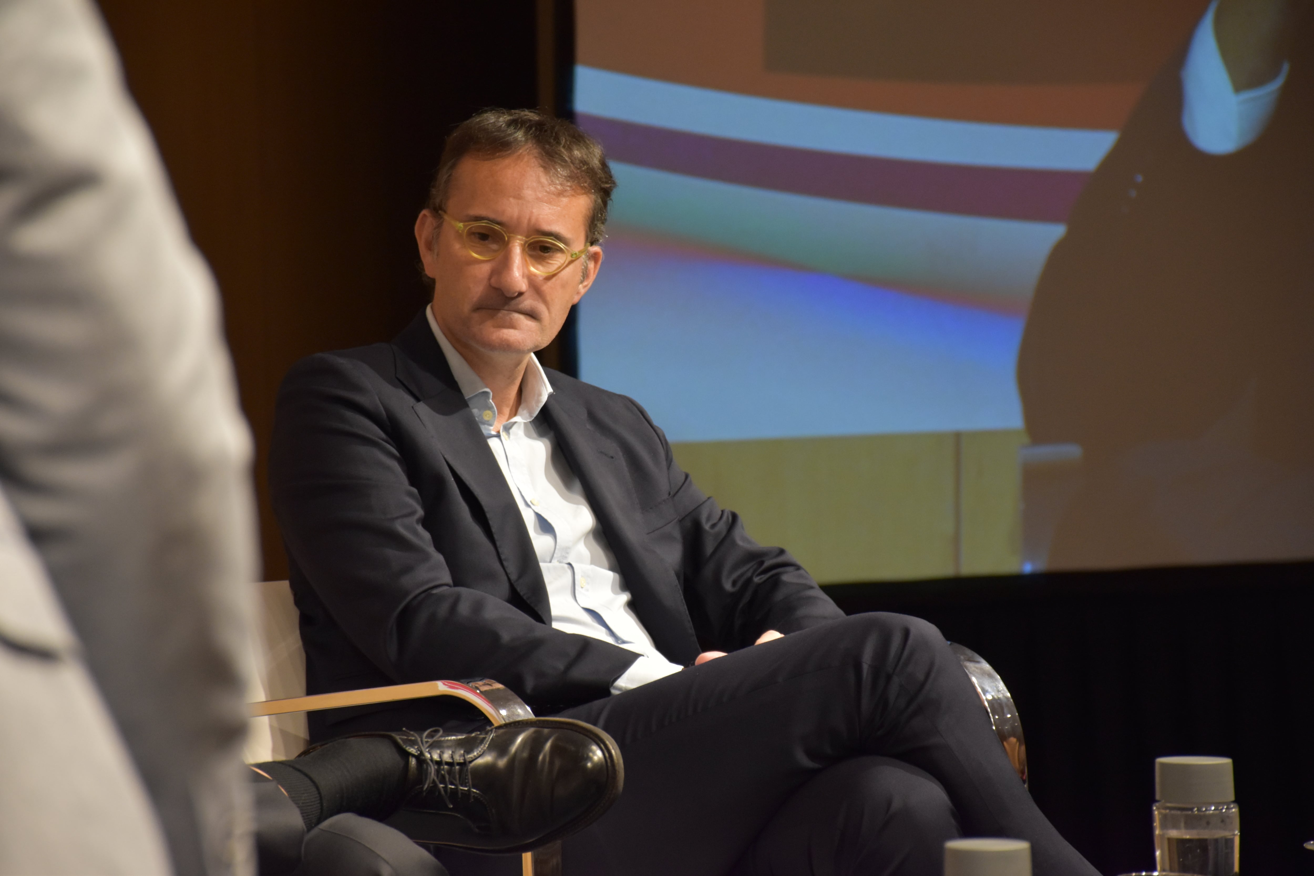 El president de l'FC Andorra, Ferran Vilaseca, durant la taula en la que ha participat del 'Work on Andorra'.