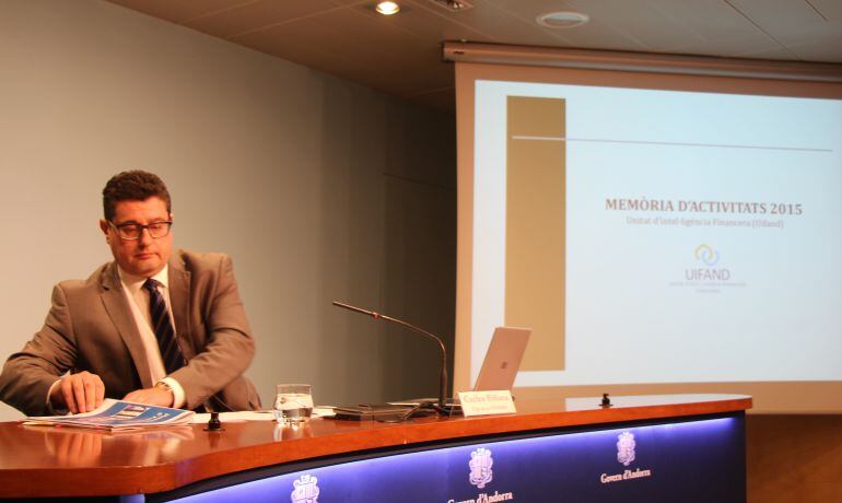 Carles Fiñana en la presentació de la memòria de la UIFAND fa pocs dies.