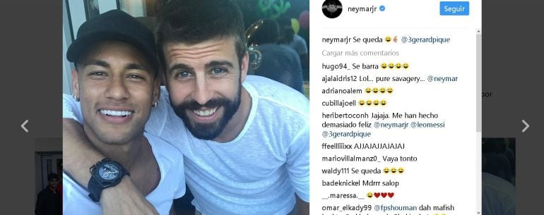 Neymar y Piqué, en una imagen de Instagram.