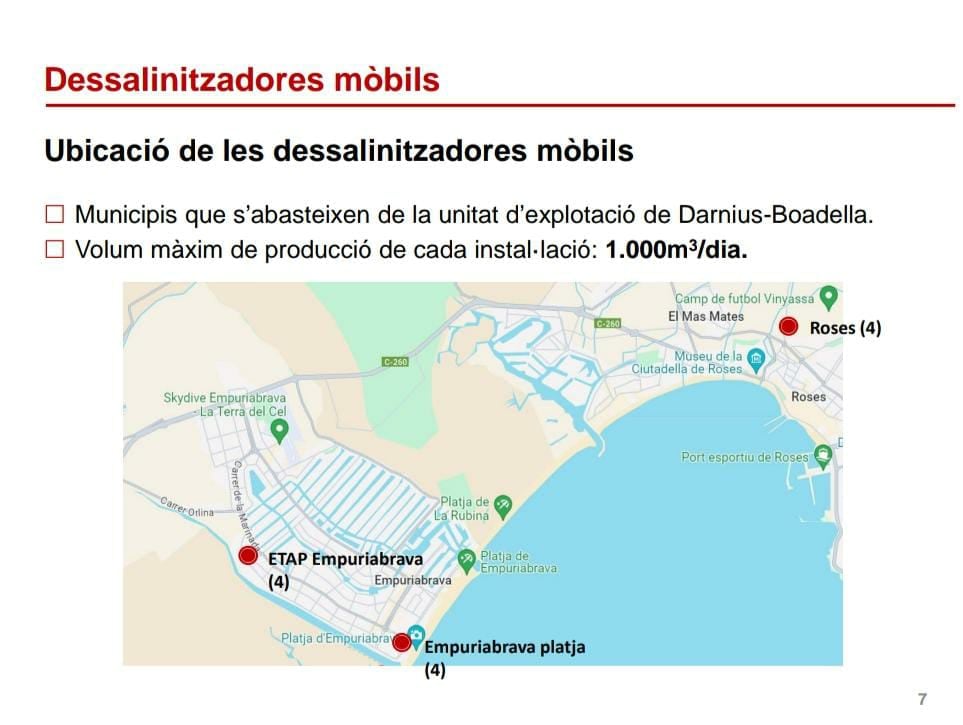 Així quedaran repartides les dessaladores portàtils a l&#039;Alt Empordà