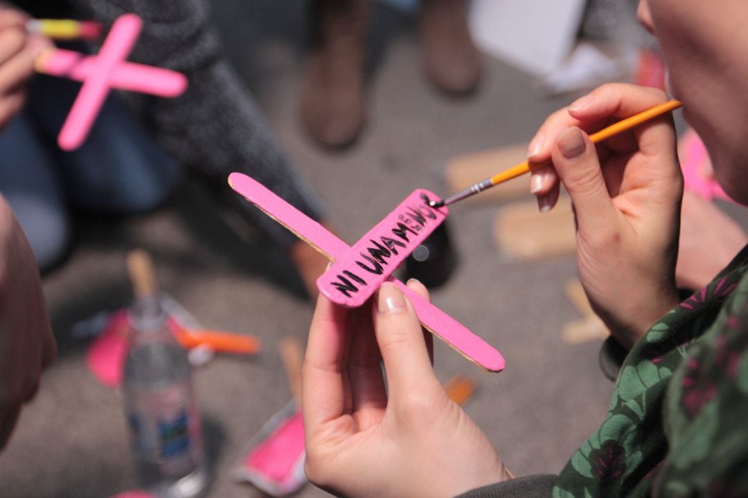 Acto de protesta contra los feminicidios en México