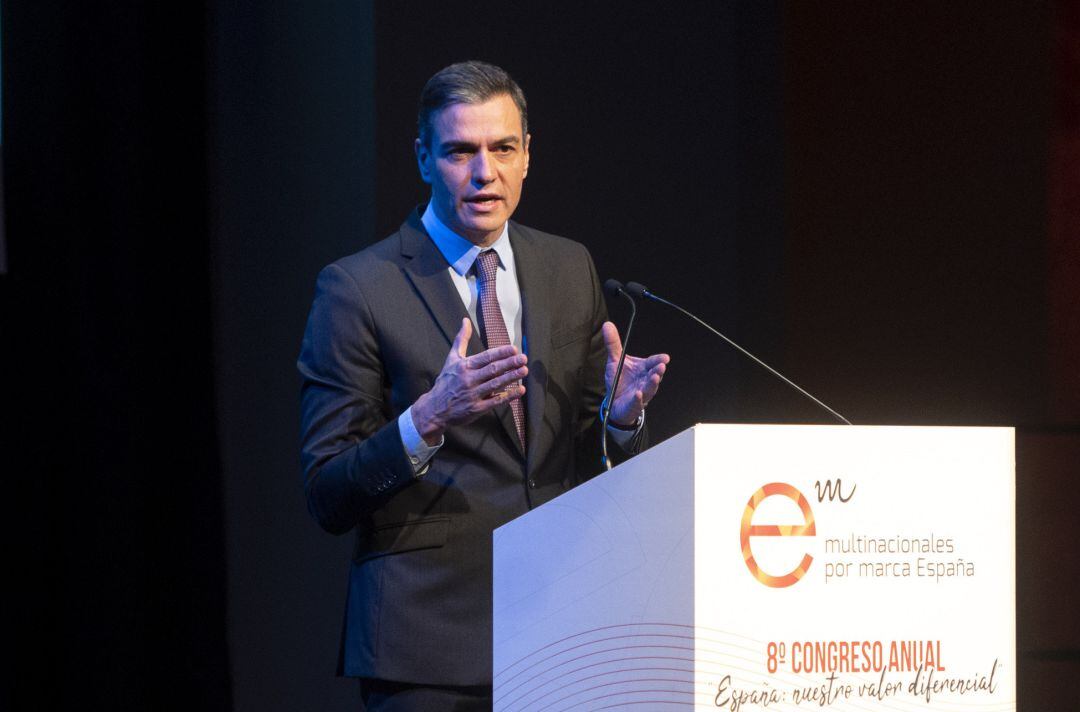 El presidente del Gobierno, Pedro Sánchez, interviene en el Congreso Anual de Multinacionales por marca España.