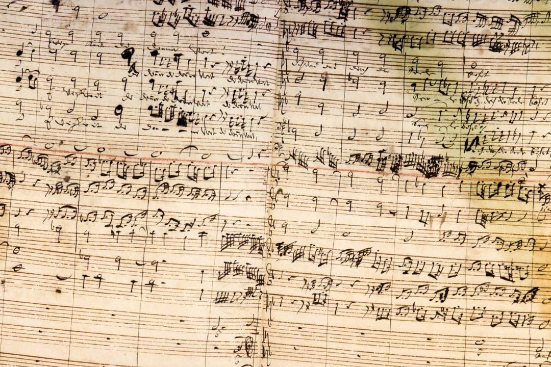 Una partitura original de Bach. 