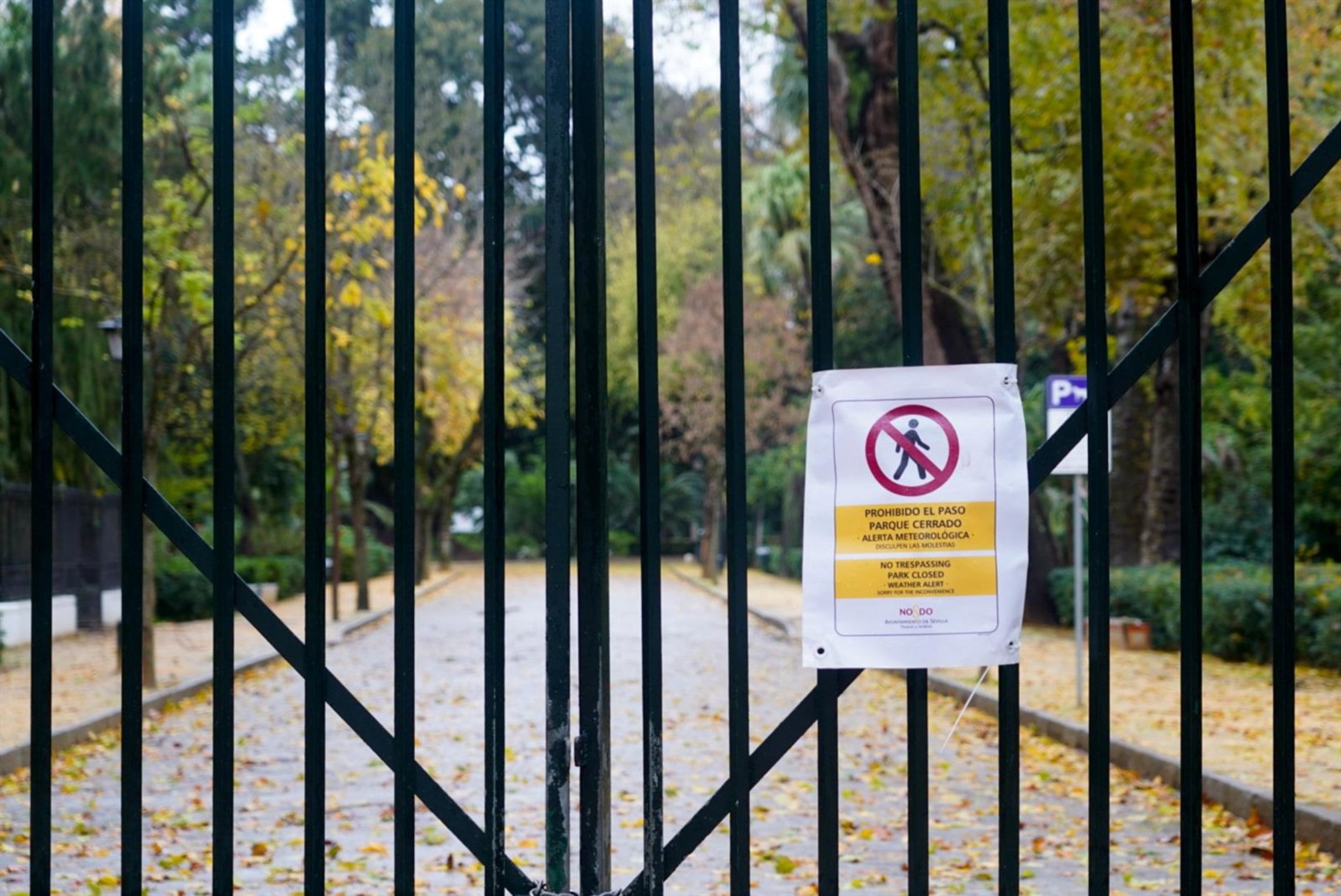 Imagen de Archivo del Parque de María Luisa de Sevilla cerrado/ Eduardo Briones/EP