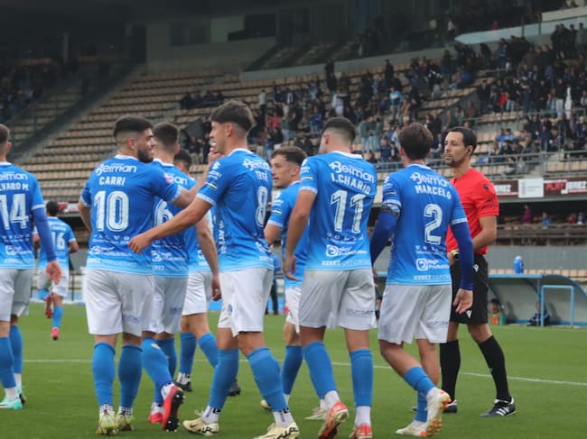 Jugadores del Xerez DFC durante el partido ante el Ciudad de Lucena