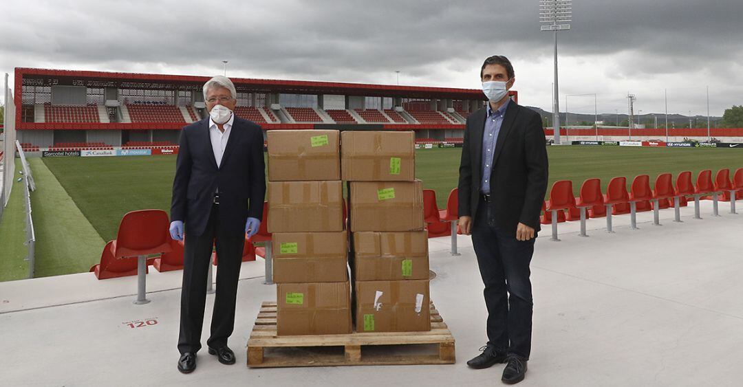 Entrega de mascarillas del Atlético de Madrid a Alcalá de Henares