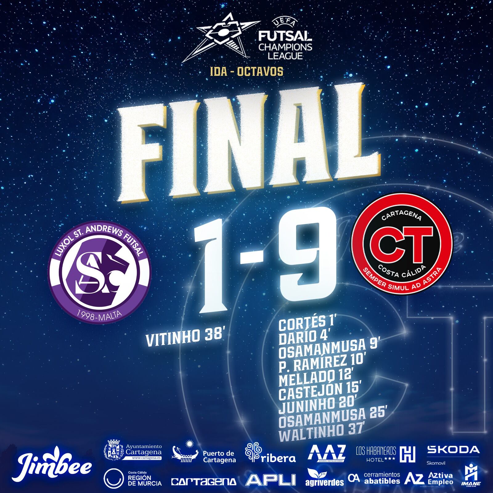 Exhibición europea del Jimbee: 1-9 para dejar la eliminatoria vista para sentencia