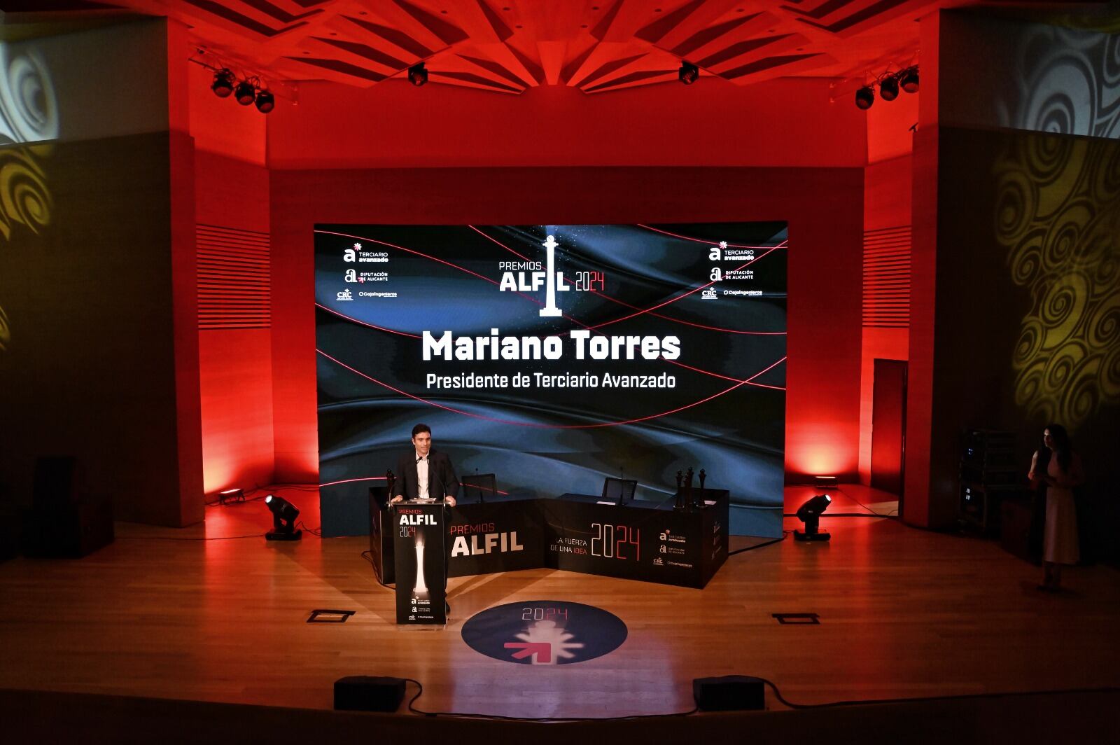 El presidente de Terciario Avanzado de Alicante, Mariano Torres, en la gala de los premios Alfil de 2024