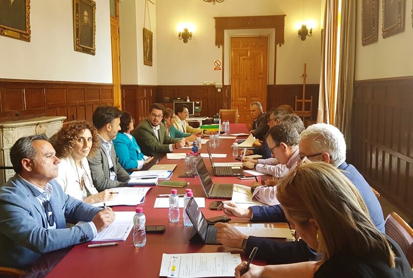 Asistentes a la reunión sobre el Camino Mozárabe de Santiago que ha tenido lugar en la Diputación de Jaén.