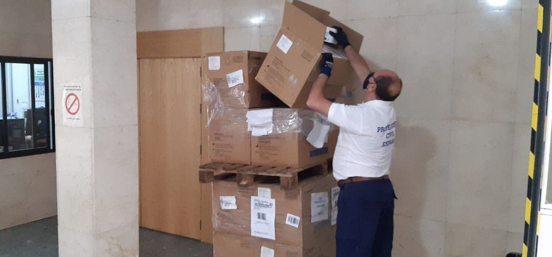 Reparto de mascarillas en la provincia de Jaén.