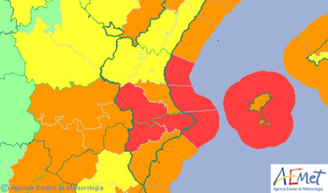 Alertas de la Aemet para el domingo y lunes, 19 y 20 de enero 