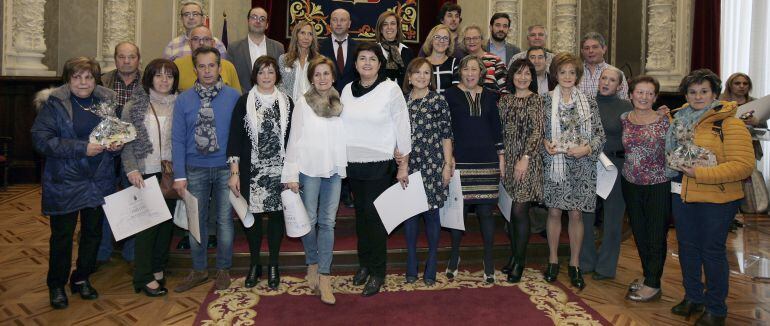 Trabajadores homenajeados en la Diputación de Palencia