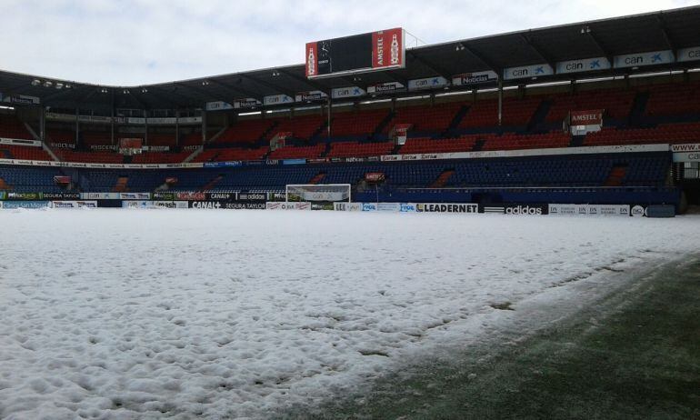 El campo de Osasuna en la mañana de este miércoles 