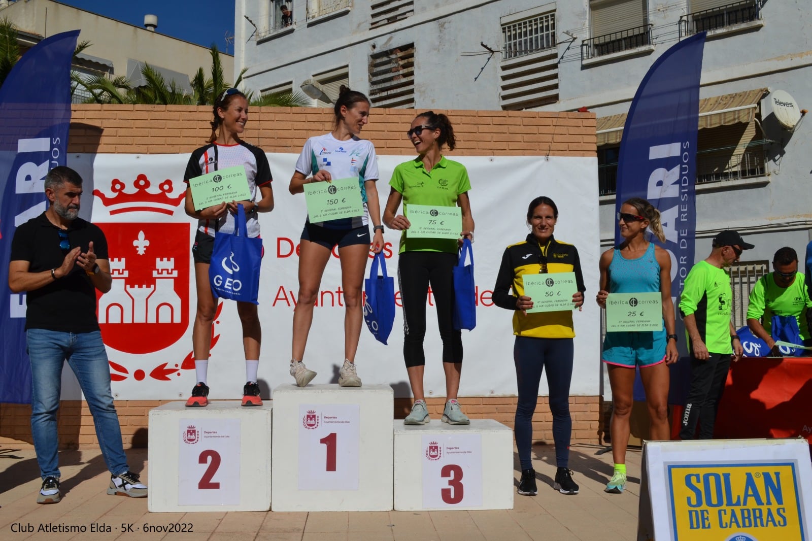 Podio femenino del 5K Ciudad de Elda 2022