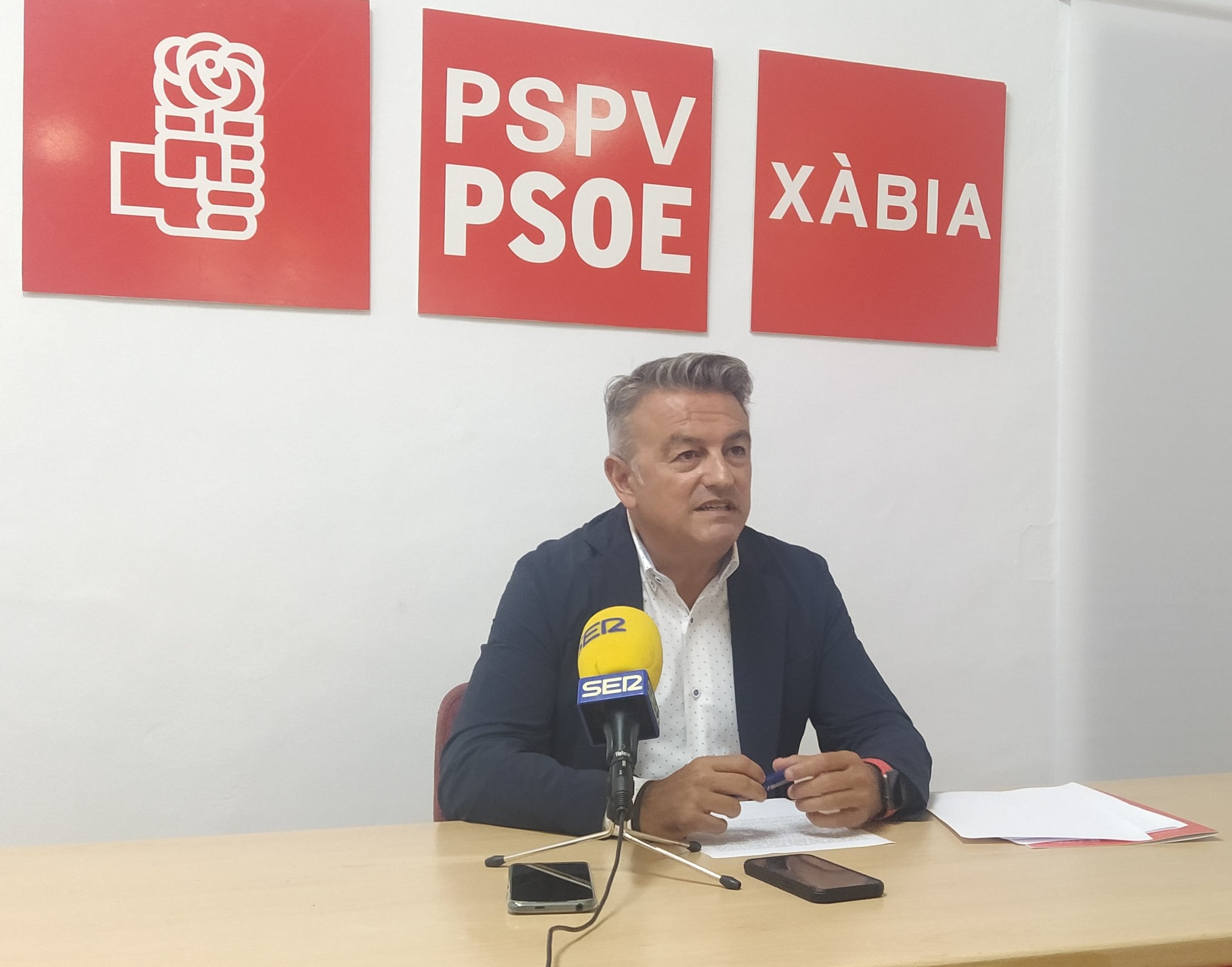 José Chulvi en la presentación de su candidatura por el PSPV-PSOE a la alcaldía de Xàbia para las municipales de mayo de 2023.