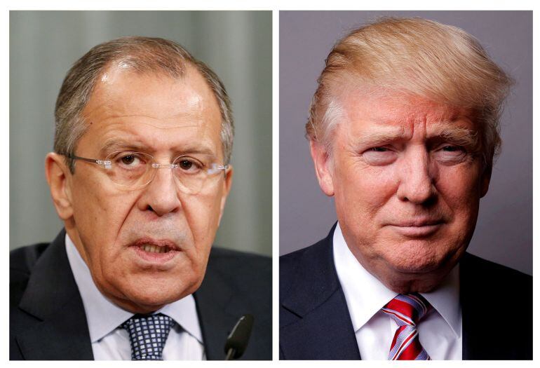 Montaje con las imágenes de Donald Trump y Sergei Lavrov