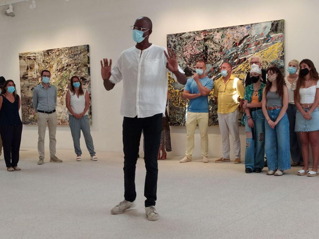 Mark Bradford en la presentació de la seva exposició a Hauser&Wirth Menorca