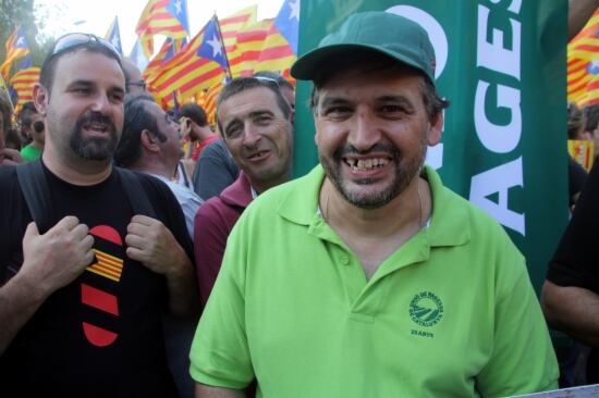 El Coordinador Nacional de la Unió de Pagesos, Joan Caball, a la manifestació de la Diada
