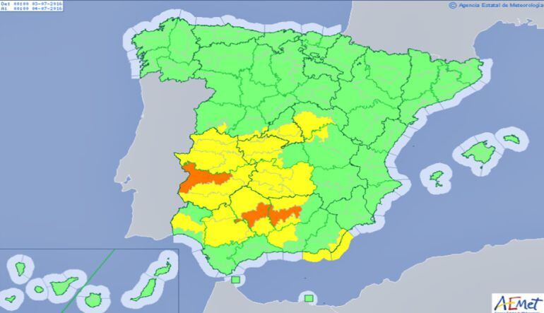 Previsión de alerta amarilla para este domingo al sur de Salamanca