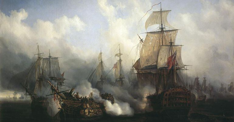 Recreación de la Batalla de Trafalgar