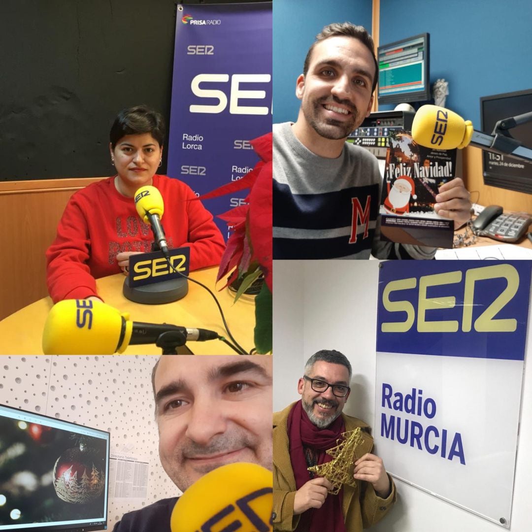 Josefina Meca (Radio Lorca); Alejandro Moya (Radio Cartegena); Antonio Munuera (SER Arco Norte) y Paco Sánchez (Radio Murcia)