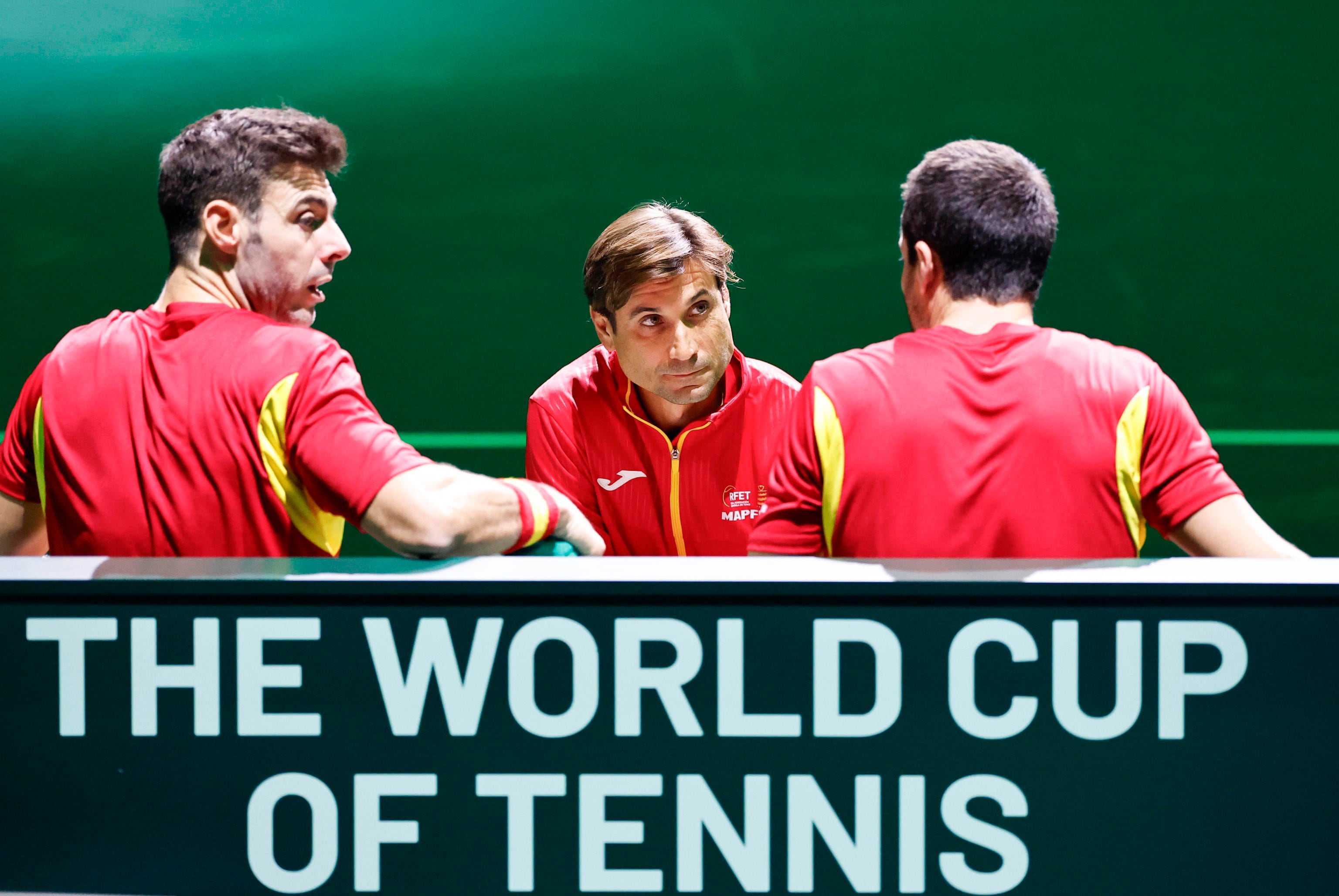 David Ferrer junto a Granollers y Pedro Martínez