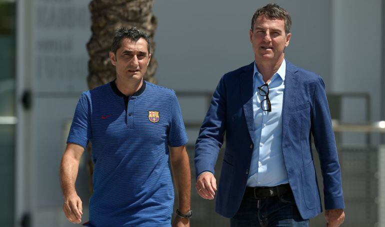 Robert Fernández con Ernesto Valverde 
