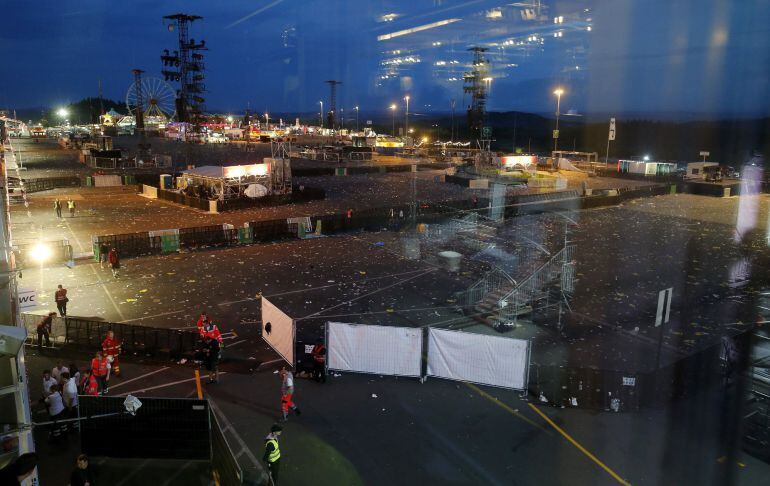 El recinto del festival &#039;Rock am Ring&#039; tras la orden de evacuación