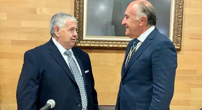 Bernardo Martín tras recibir la Medalla de la Palma en 2021