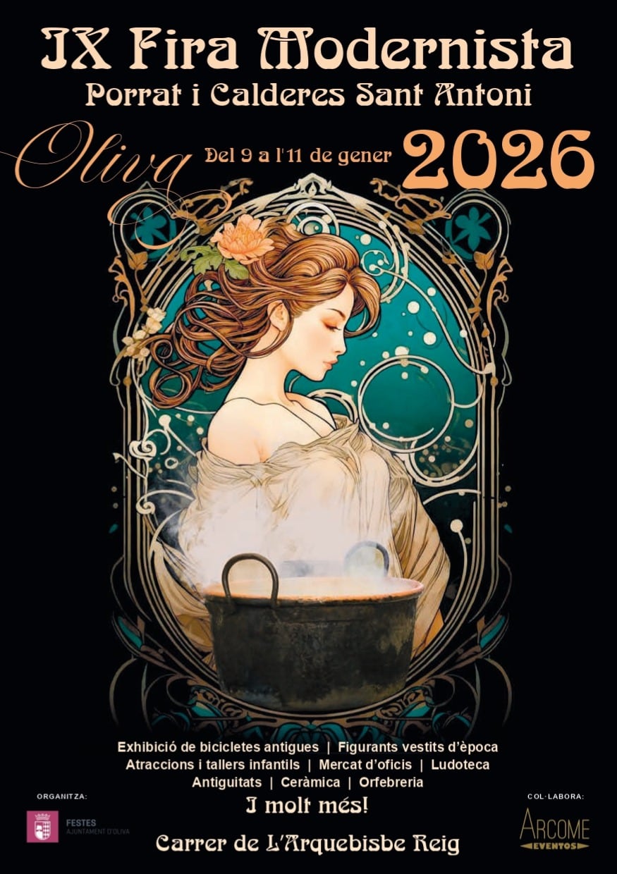 Cartel Fira Modernista y Porrat i Calderes de Sant Antoni Oliva