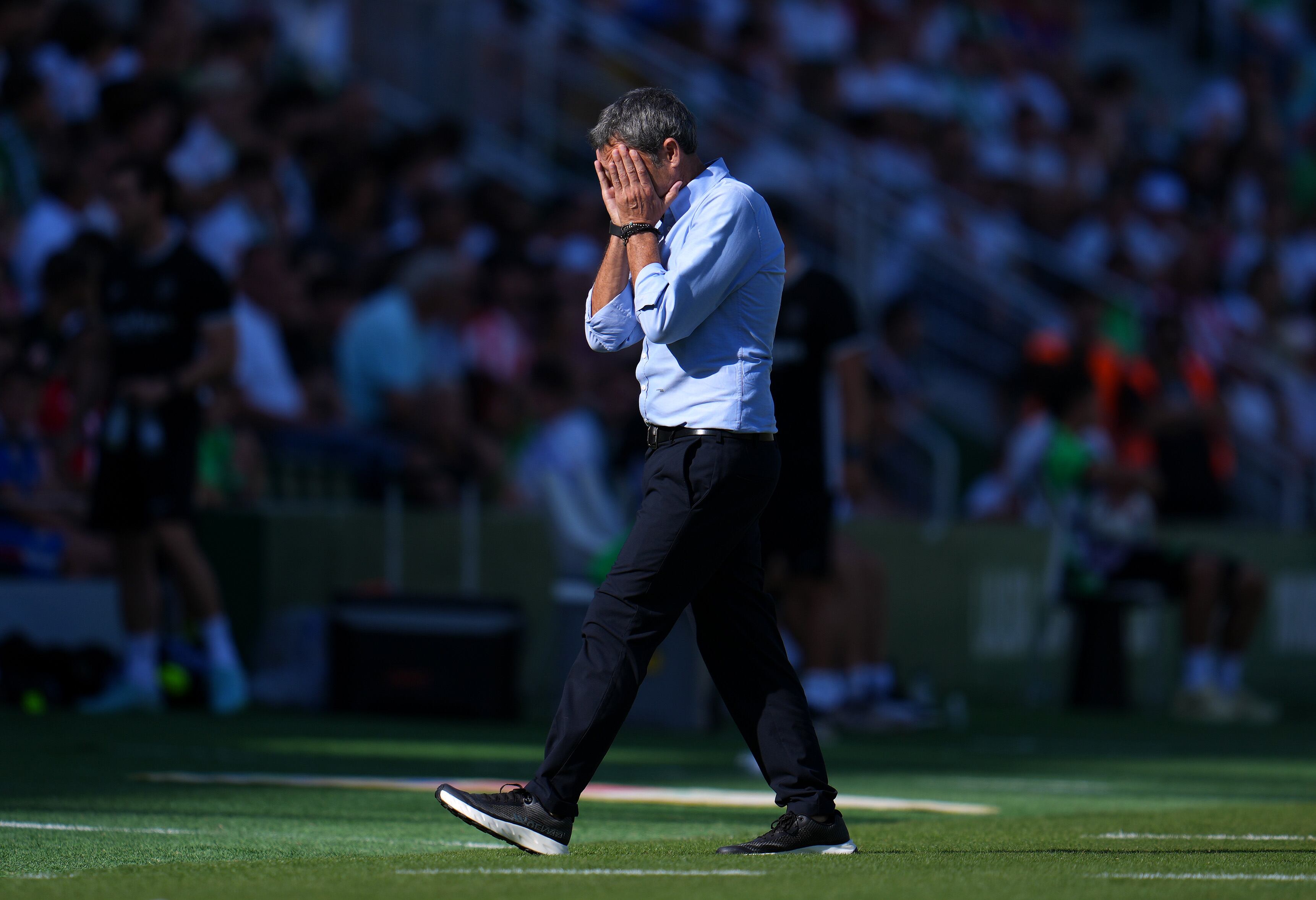 Ernesto Valverde, en la zona técnica del Martínez Valero durante el Elche-Athletic disputado este domingo