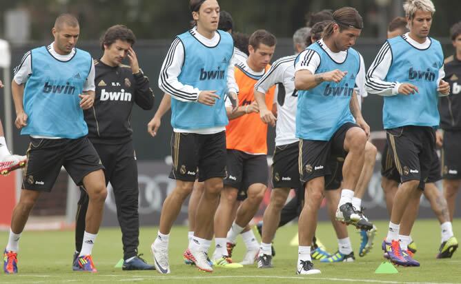 Los jugadores del Real Madrid, en el campus de la Universidad de UCLA