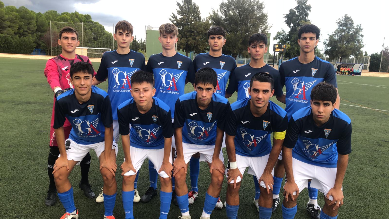 Alineación del Caudetano juvenil frente al Tomelloso