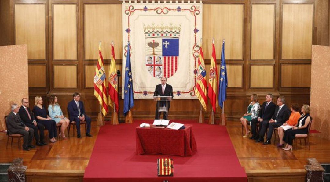 Acto de toma de posesión de los consejeros del nuevo gobierno cuatripartito de Javier Lambán. 