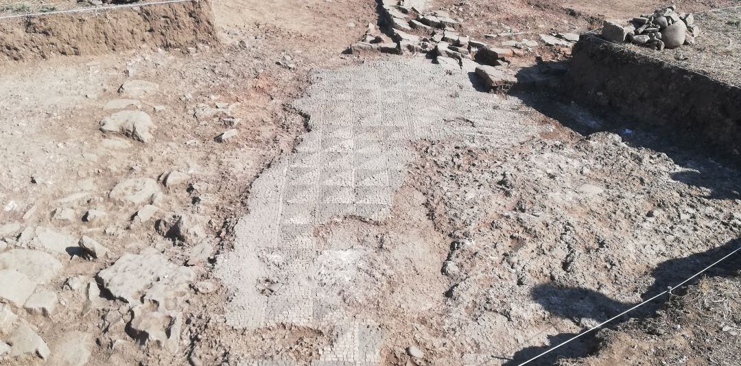 Mosaico descubierto en Aguilar de Campoo