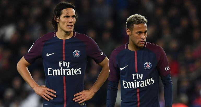 Cavani y Neymar, en un partido del PSG.