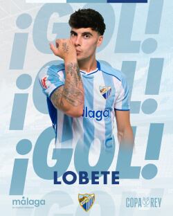 El jugador del Málaga Julen Lobete, marcó ante el Estepona