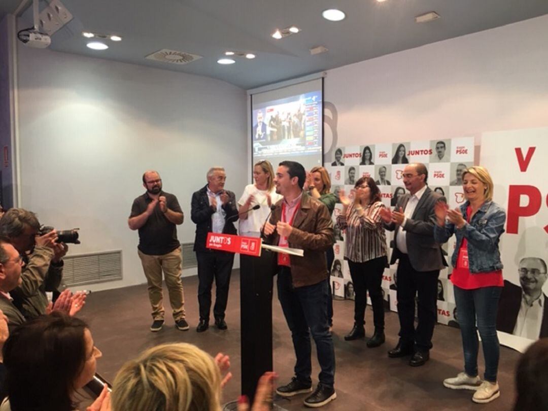 Dario Villagrasa, secretario de Organización del PSOE, en la noche electoral