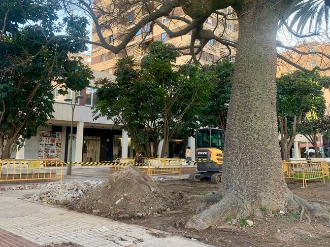 Punto donde se ha producido la rotura este madrugada de jueves en Málaga capital