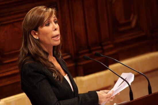 Una imagen de archivo de Alícia Sánchez Camacho, en la tribuna de oradores del Parlament de Catalunya