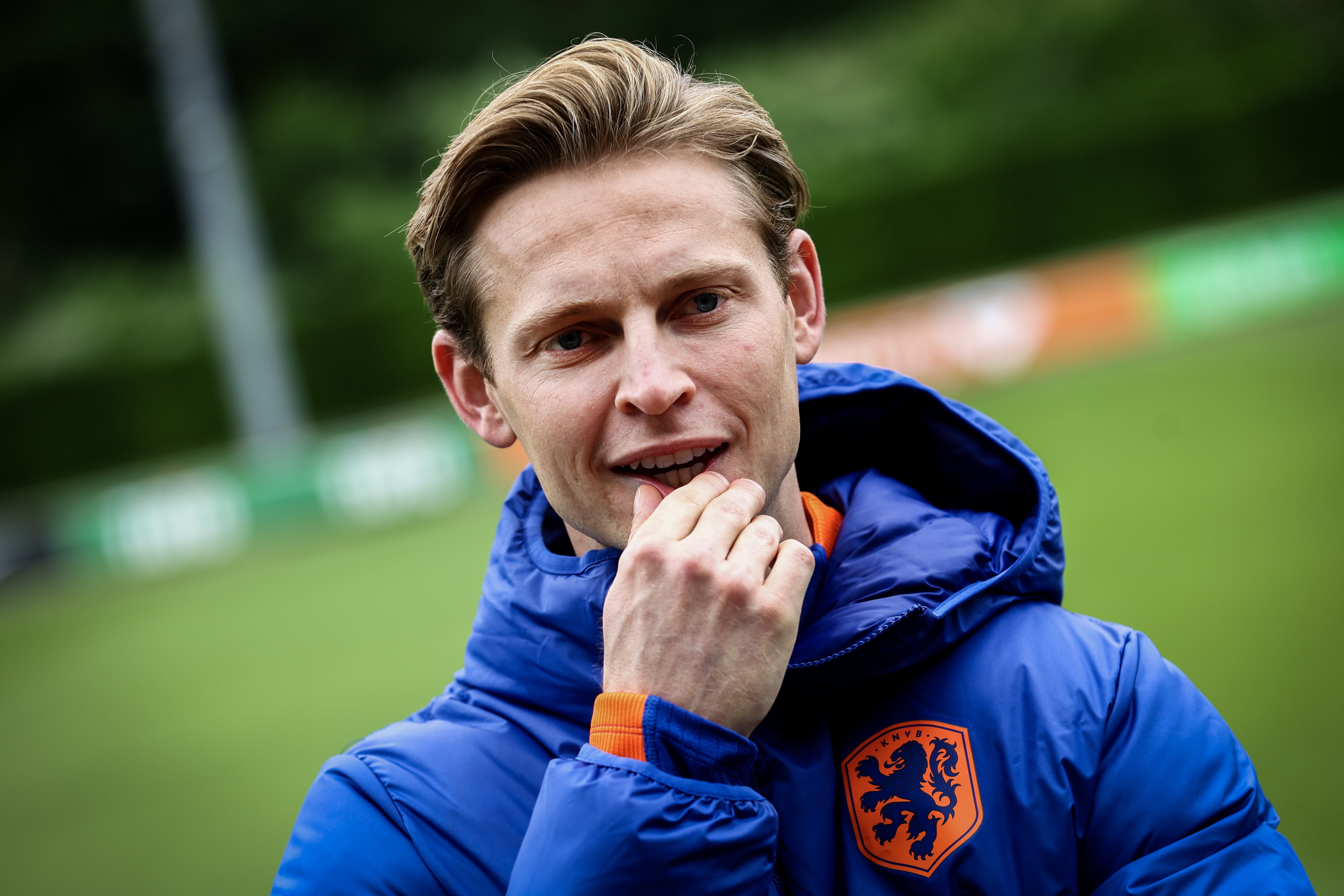 Frenkie de Jong, durante la concentración con Países Bajos