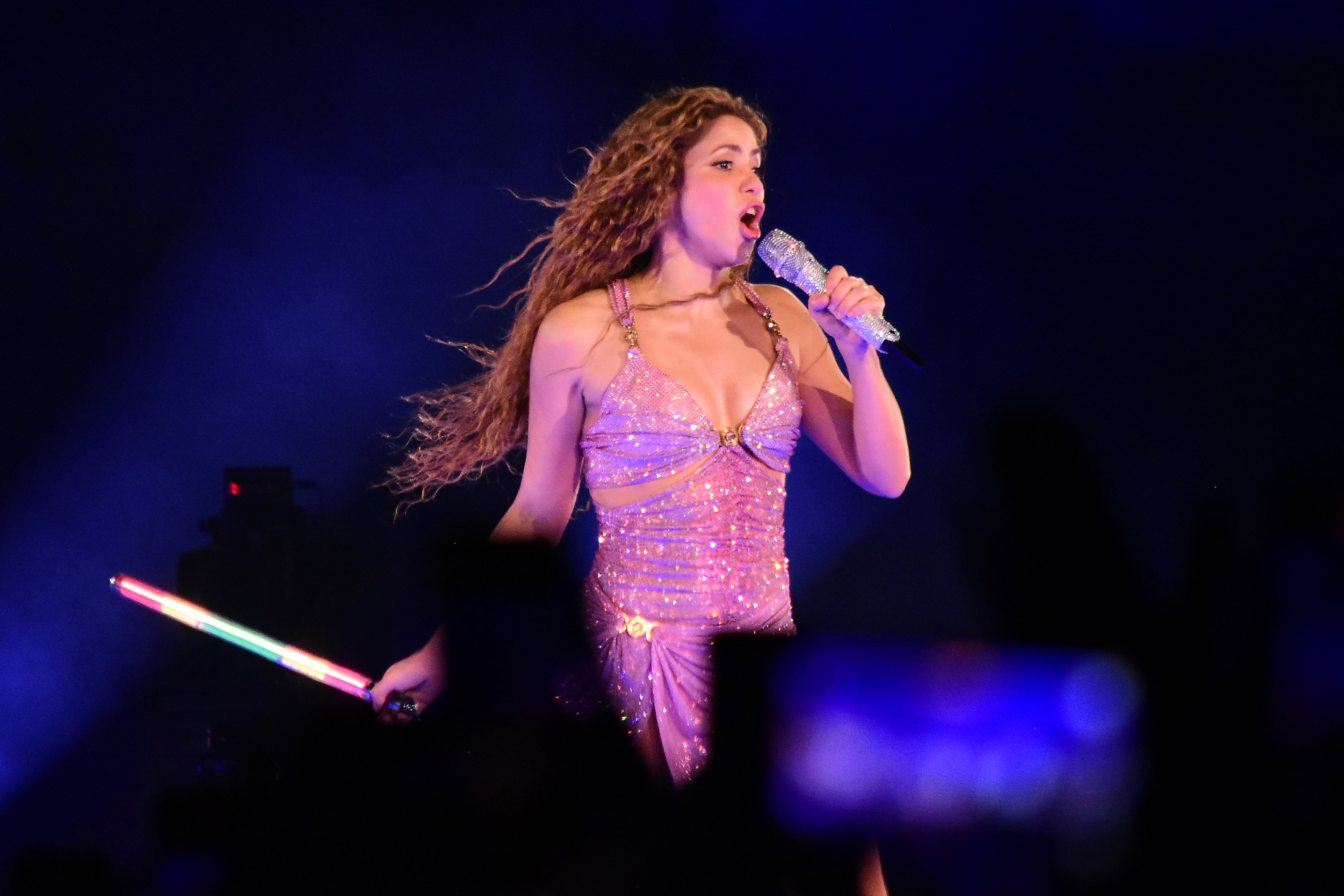 La cantante colombiana Shakira, durante su último concierto en Barranquilla.