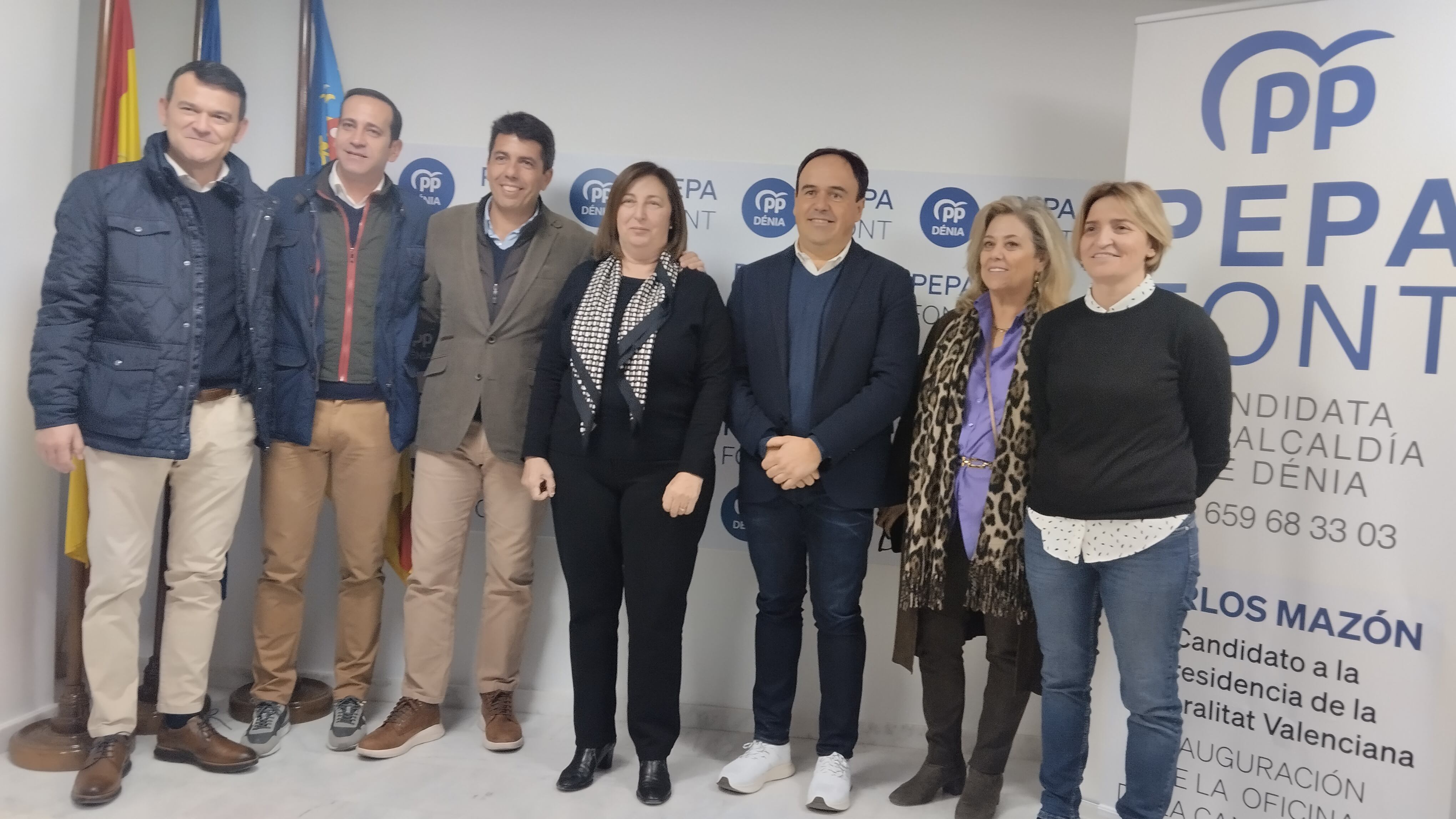 Carlos Mazón inaugura la sede electoral del PP en Dénia y oficina de la candidata, Pepa Font.