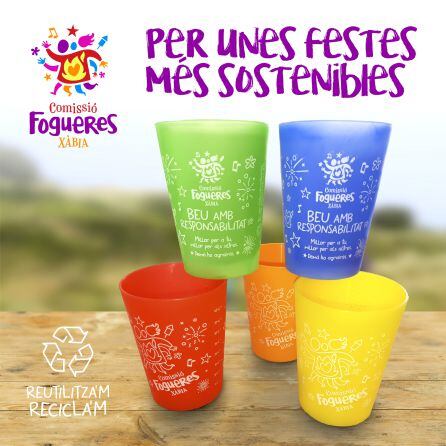 Vasos reutilizables.