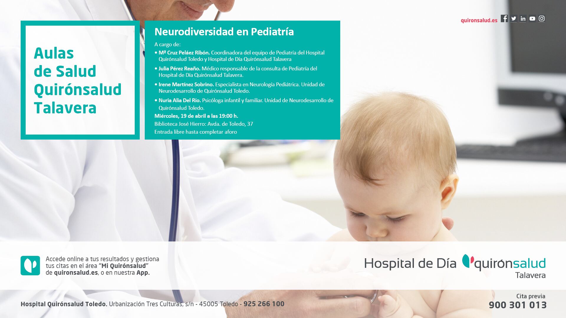 La Biblioteca José Hierro albergará el primero de los encuentros organizados en la ciudad dentro de este programa de divulgación médica, destinado a dar a conocer el tema de la Neurodiversidad en pediatría