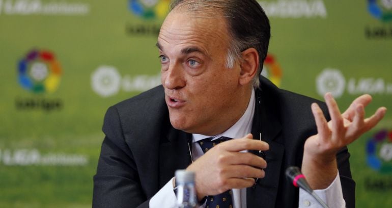 El presidente de la Liga de Fútbol Profesional Javier Tebas.