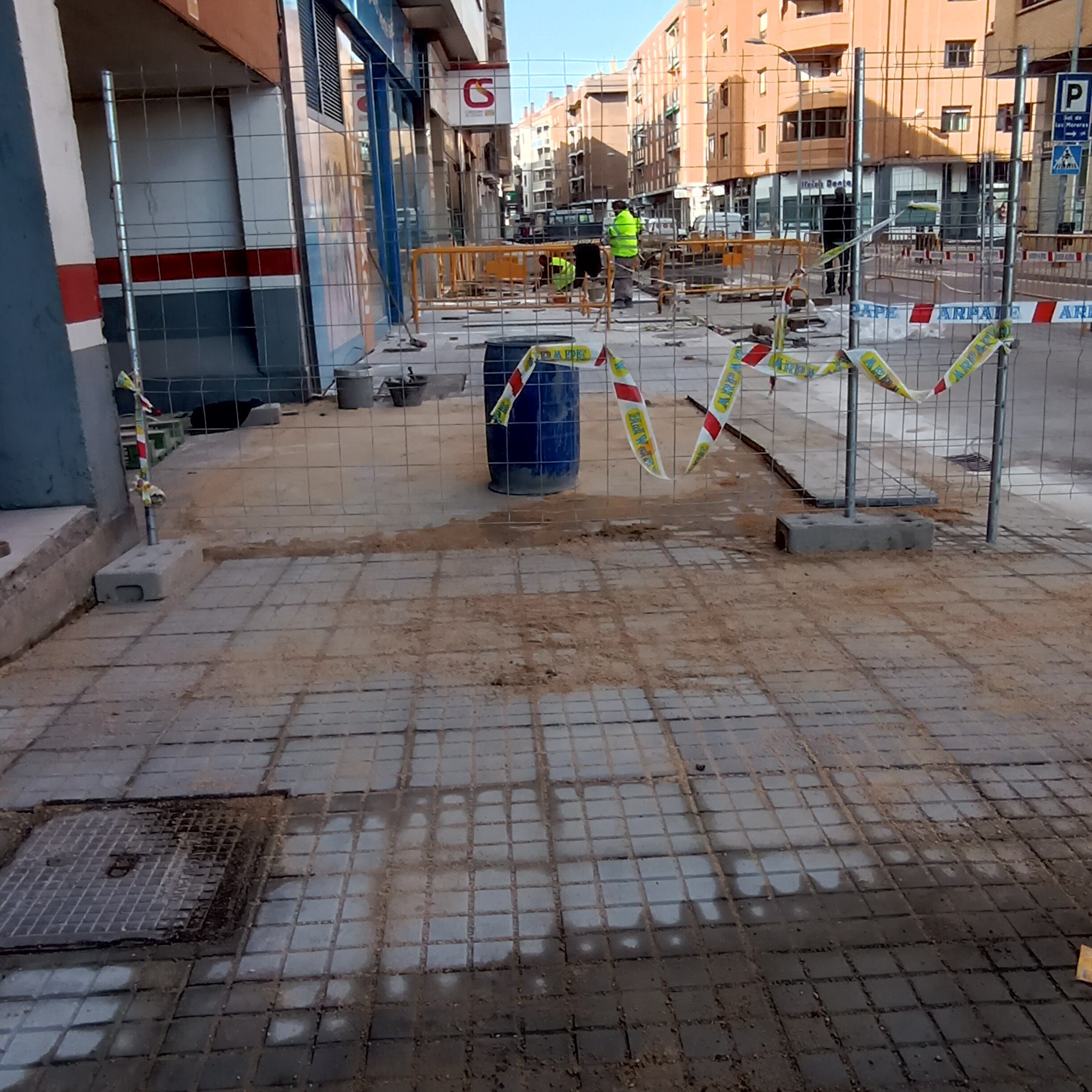 Obras del pavimento de la calle Burgo de Osma