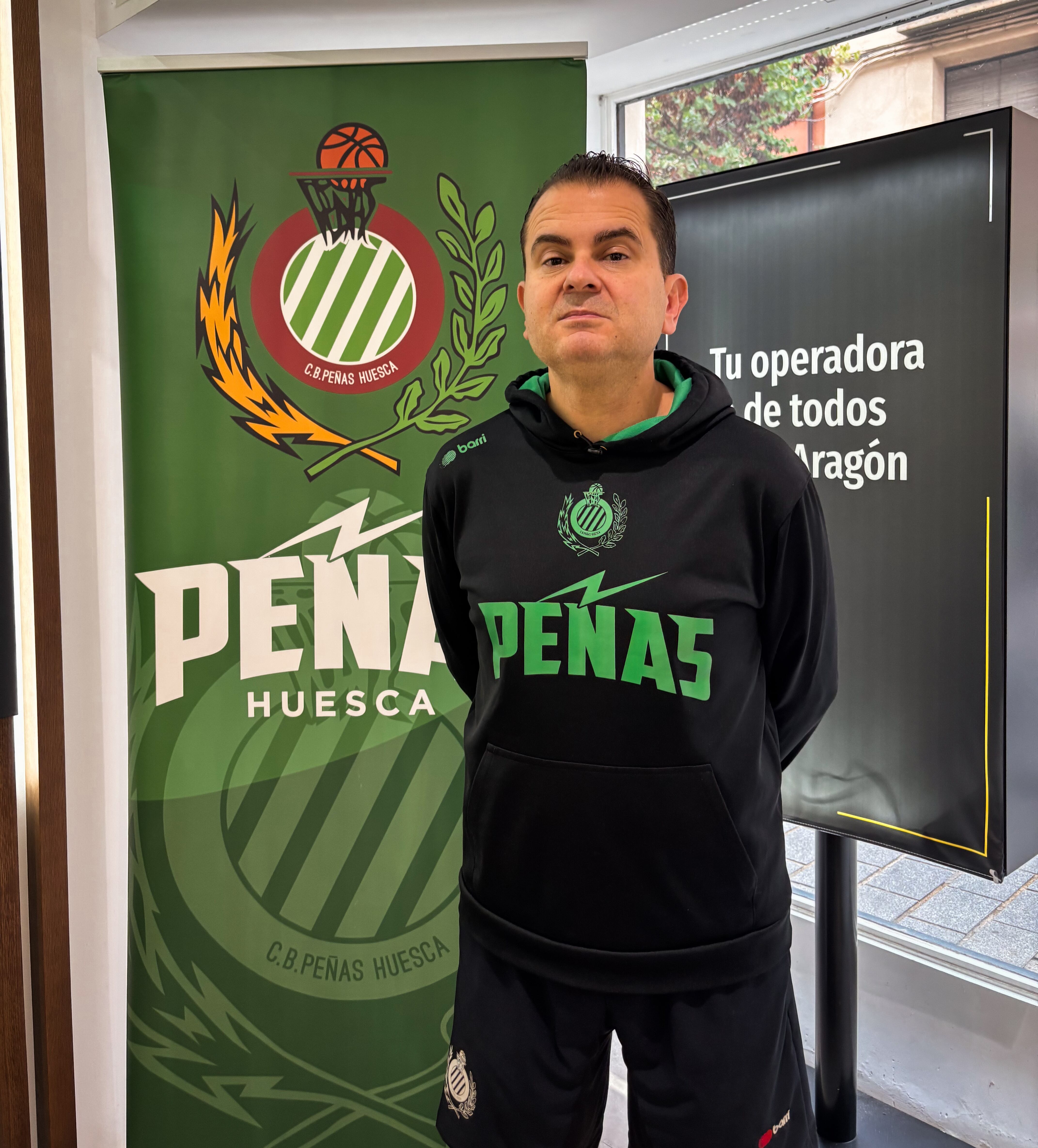 Rafa Sanz en la previa del partido del Peñas ante Albacete